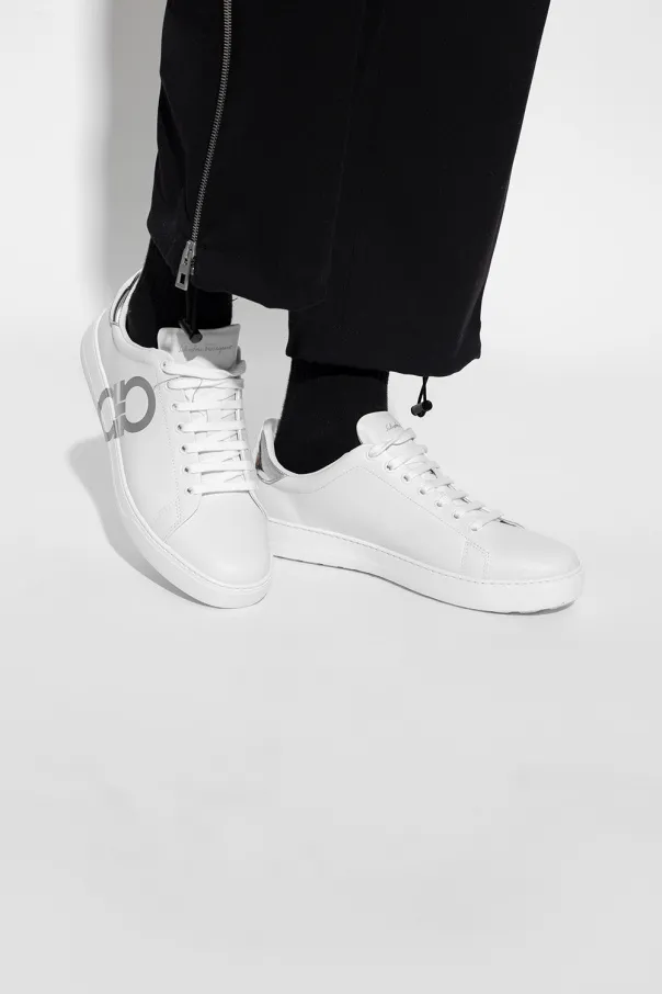 Gancini-Print Lace-Up Sneakers