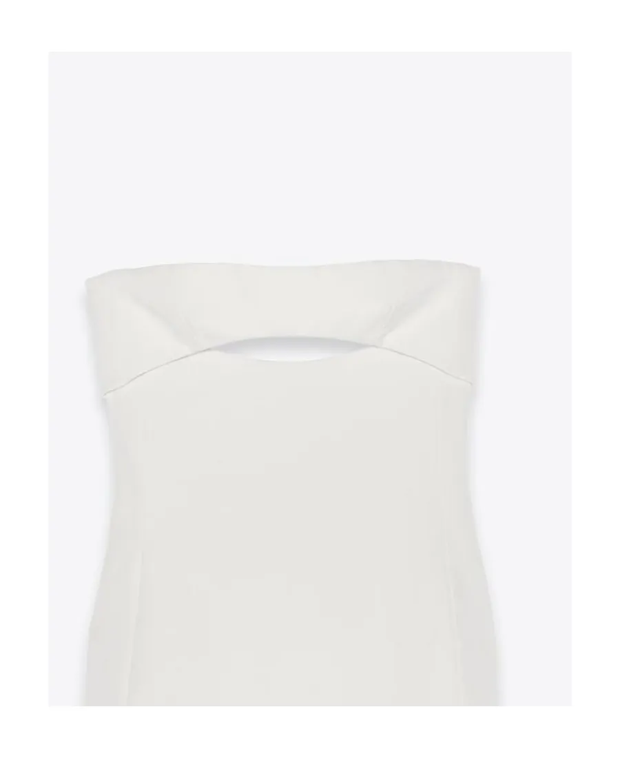 Saint Laurent Cut-Out Strapless Midi Dress