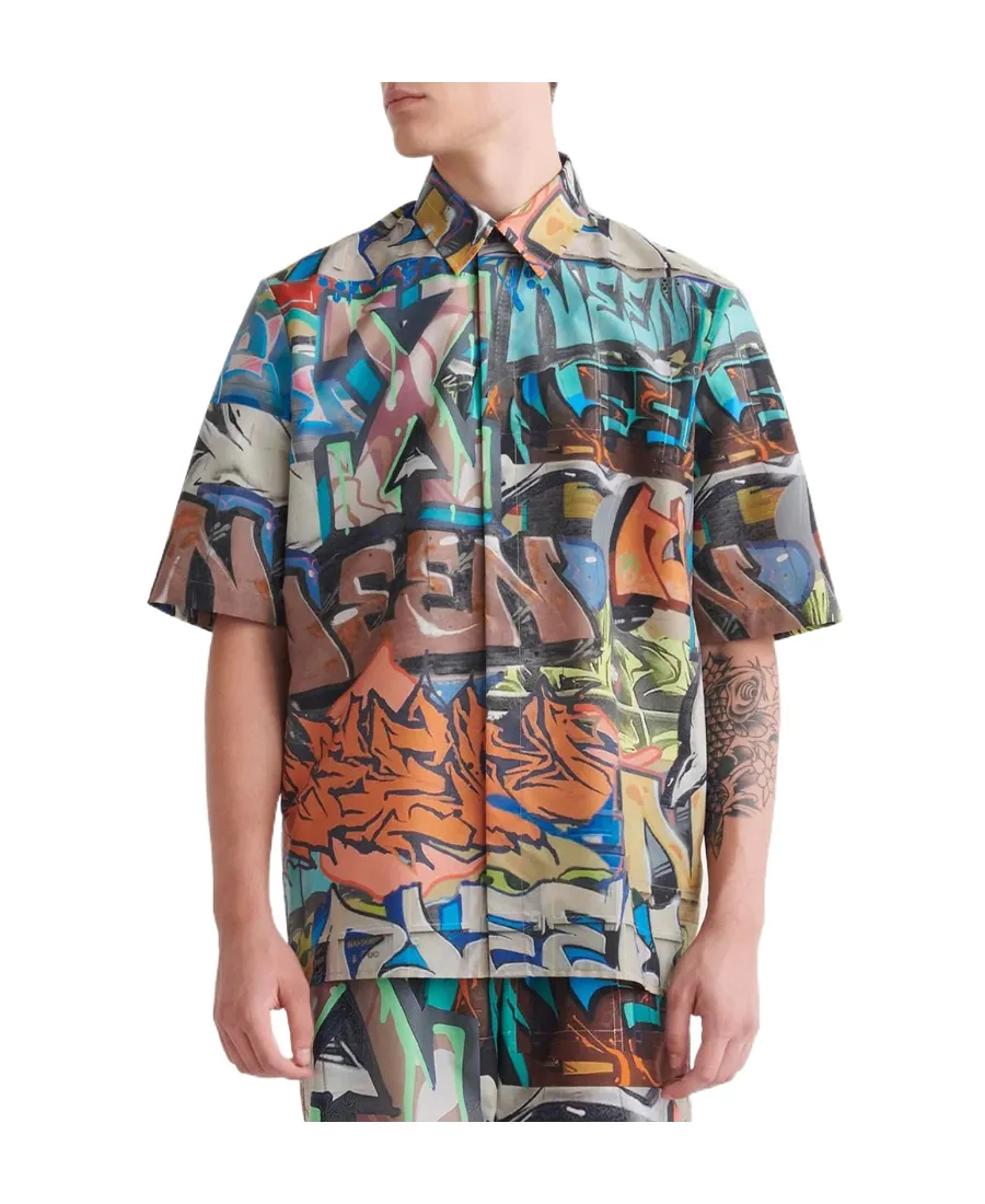 Graffiti-Print Short-Sleeved T-Shirt