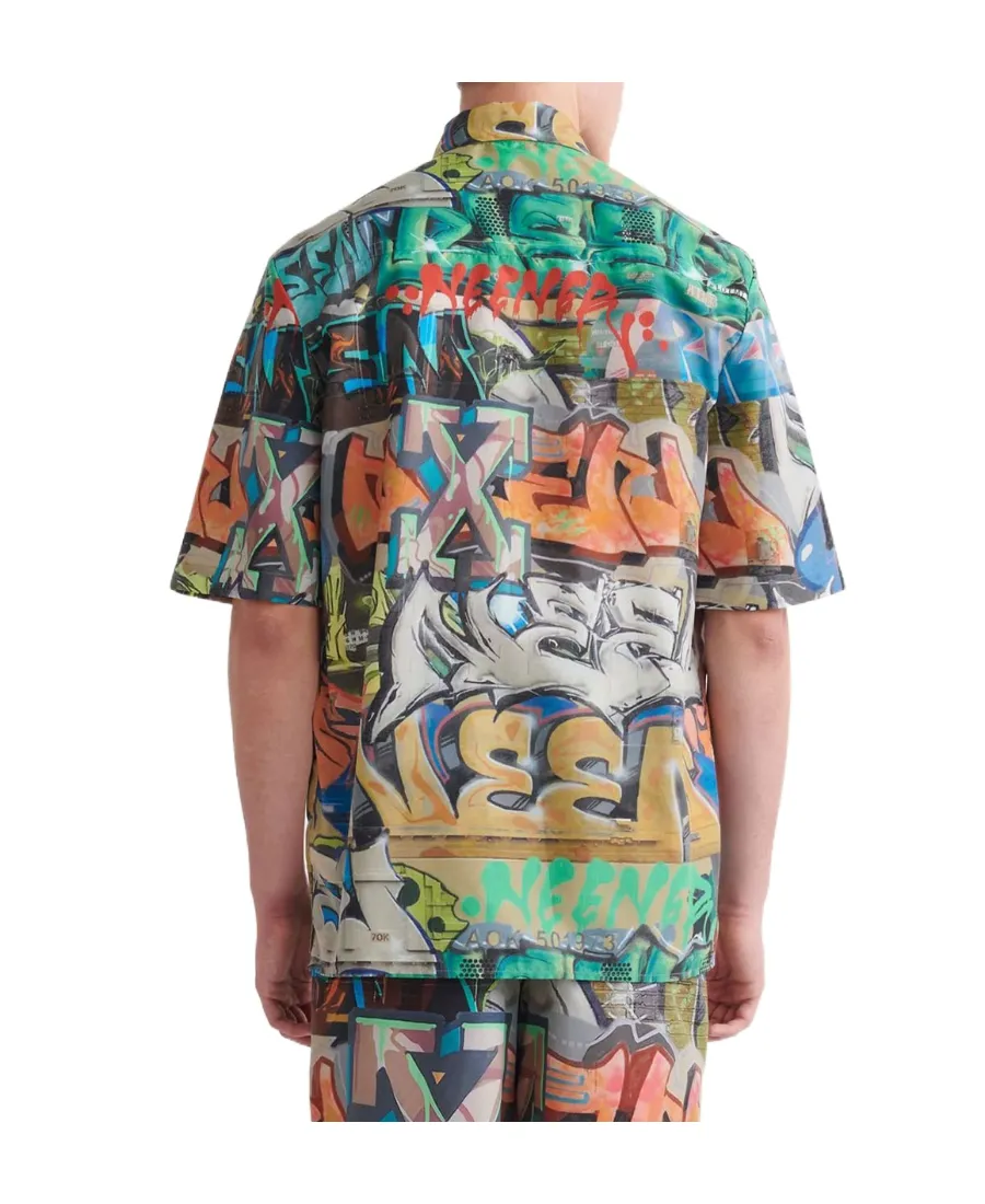 Graffiti-Print Short-Sleeved T-Shirt
