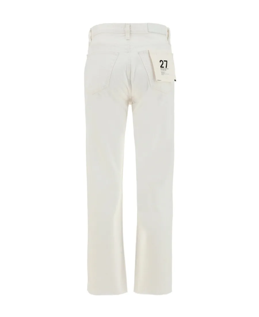 Re/Done High Rise Stove Pipe Cropped Jeans