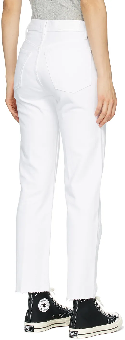 Re/Done High Rise Stove Pipe Cropped Jeans