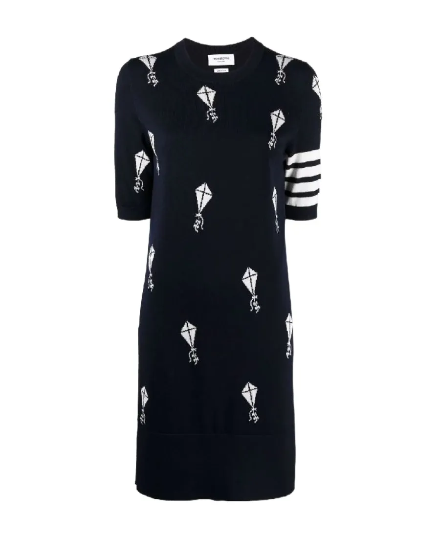 4-Bar Striped Knitted Dress