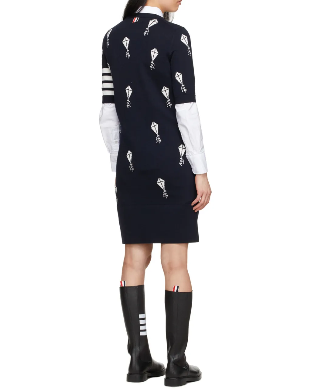4-Bar Striped Knitted Dress