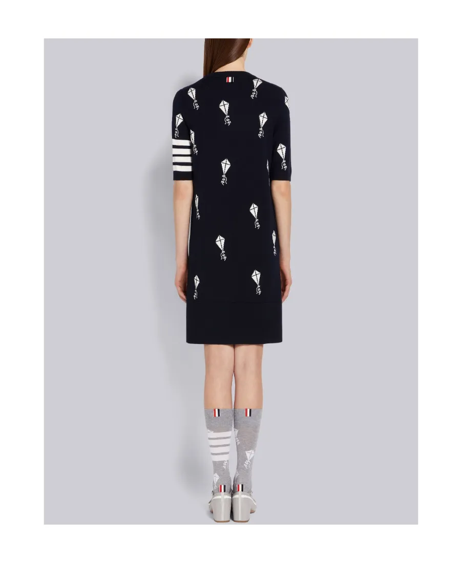 4-Bar Striped Knitted Dress