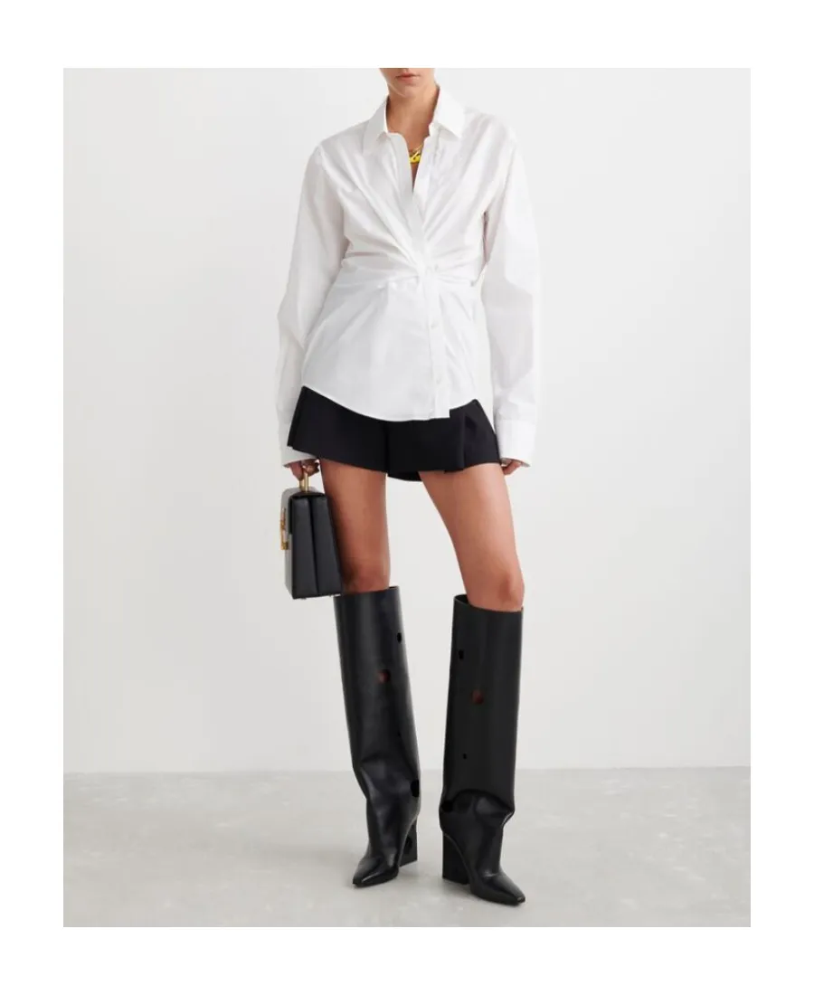 Poplin Wrap Shirt White White