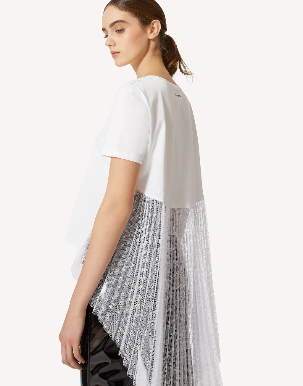 Logo Tulle Short-Sleeved T-Shirt