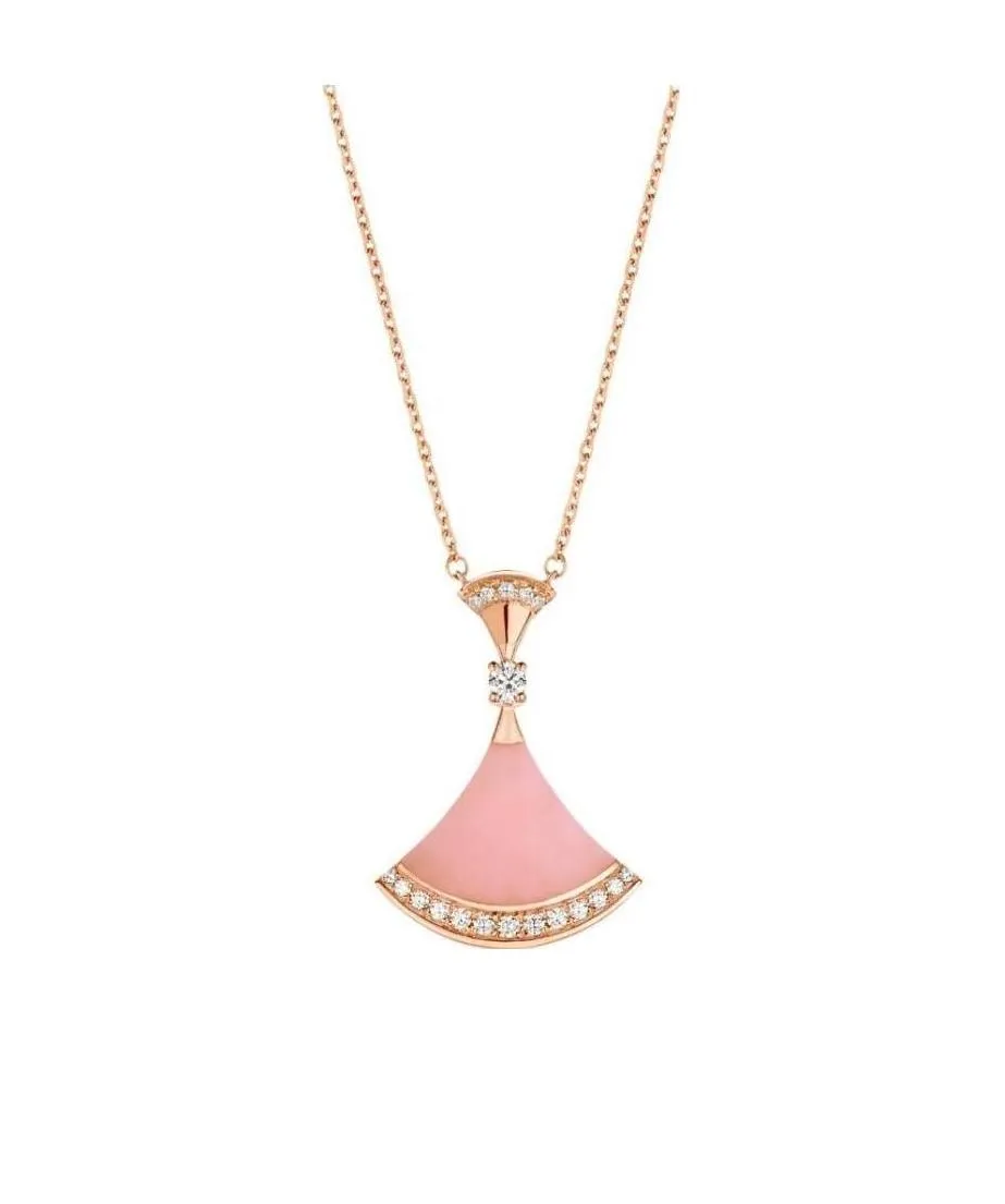 Diamond-Encrusted Fan Pendant Necklace