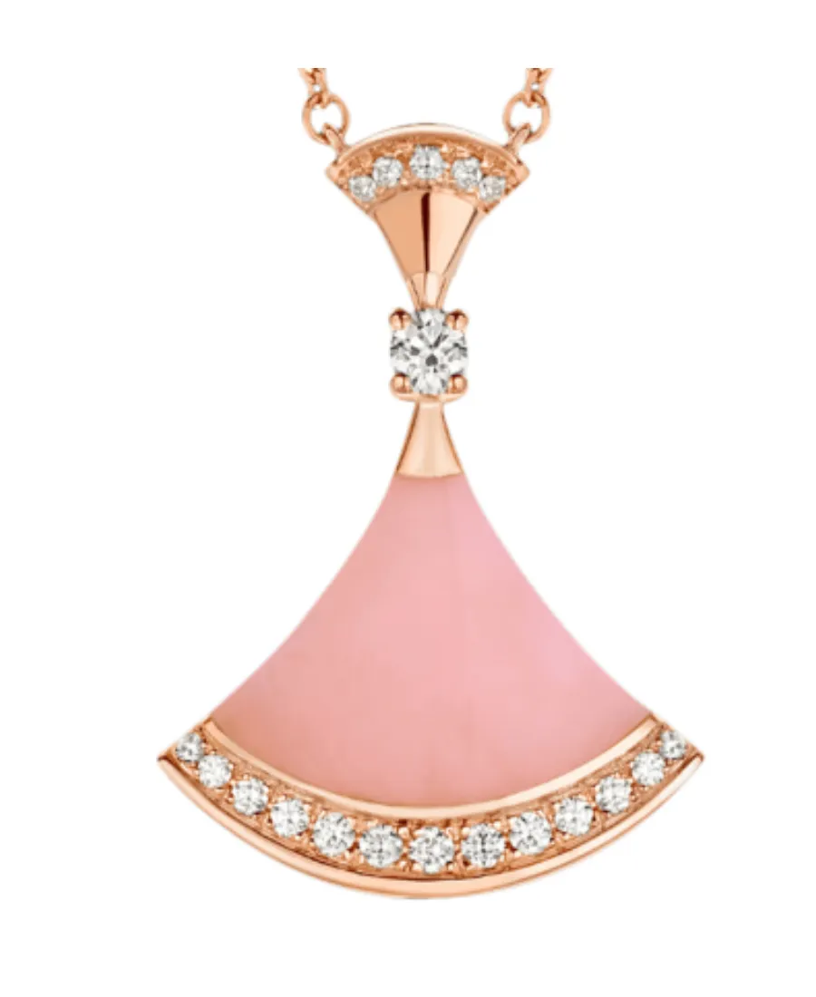 Diamond-Encrusted Fan Pendant Necklace