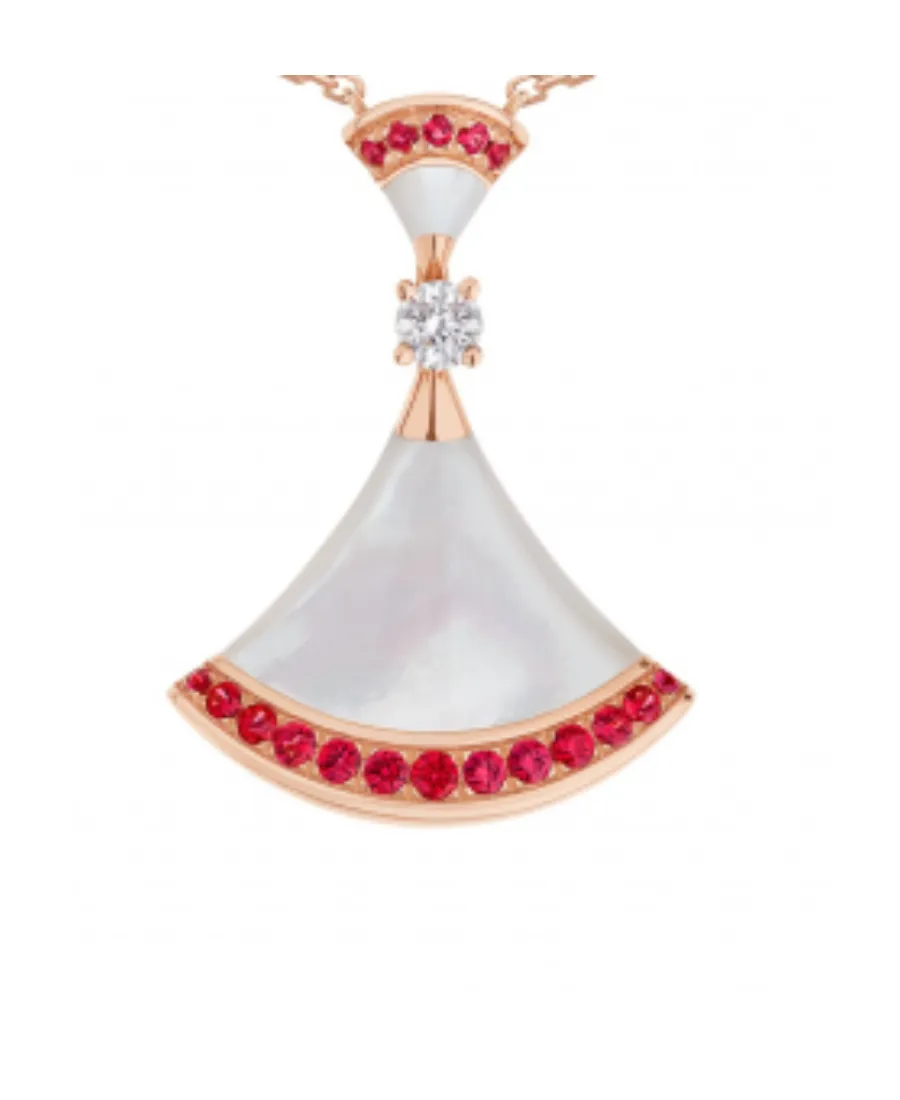 Diamond-Encrusted Fan Pendant Necklace