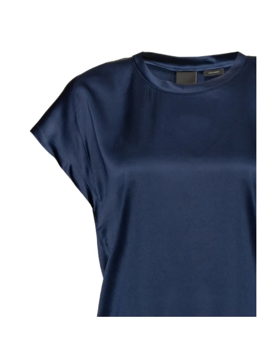 Short-Sleeve Silk Blouse