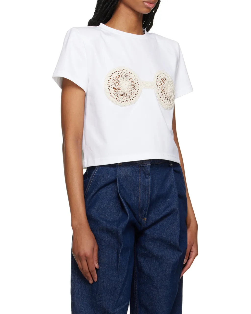 Magda Butrym Crochet Bra Crewneck T-Shirt