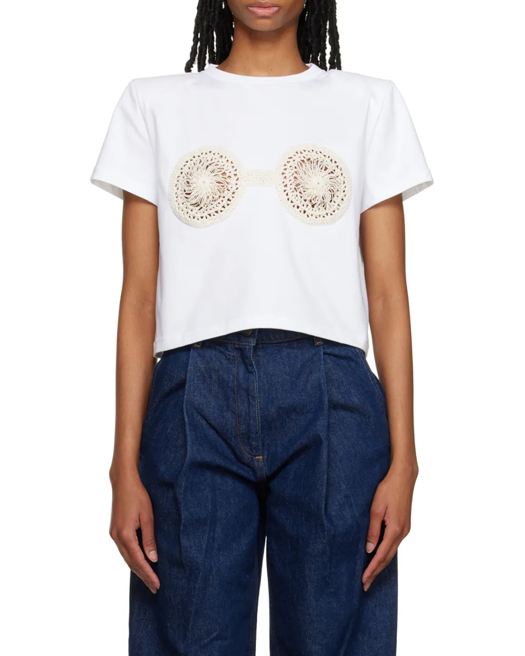 Magda Butrym Crochet Bra Crewneck T-Shirt