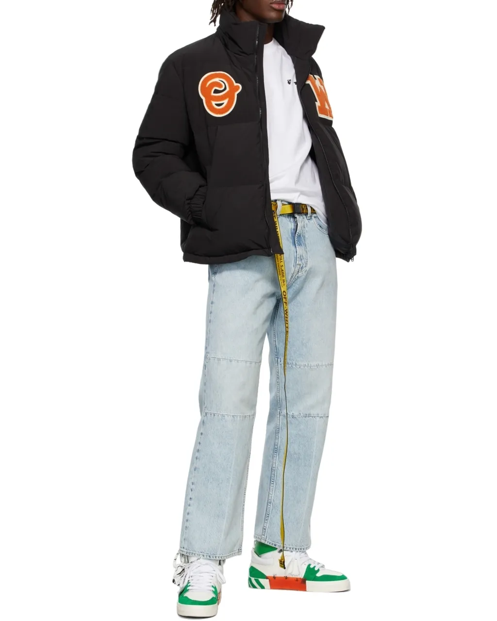 Off-White Zip-Up Long-Sleeved Puffer Coat