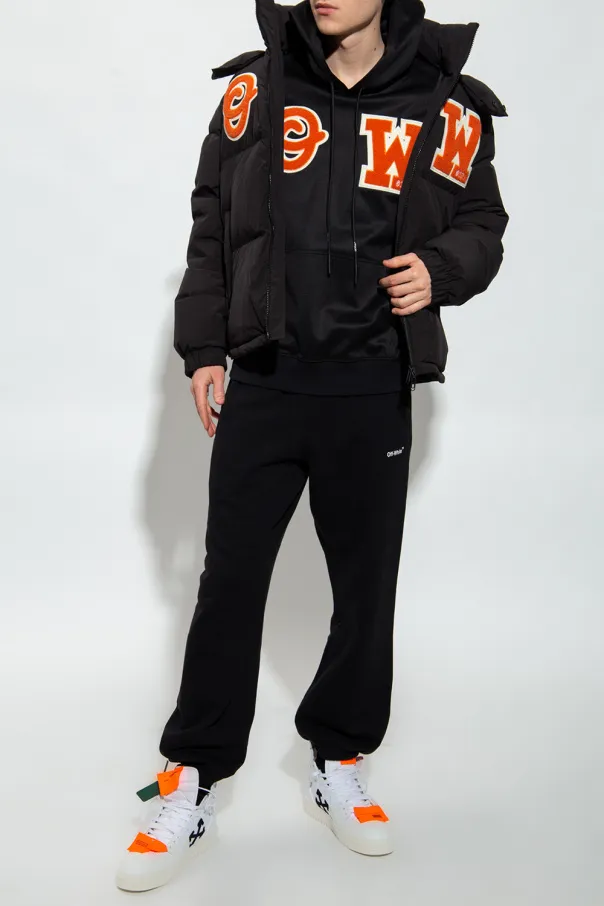Off-White Zip-Up Long-Sleeved Puffer Coat