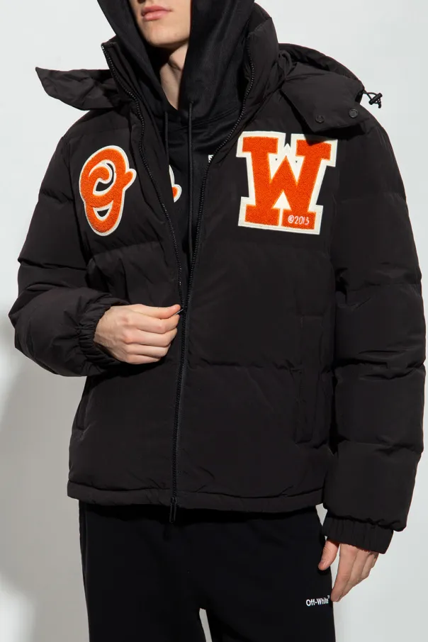 Off-White Zip-Up Long-Sleeved Puffer Coat