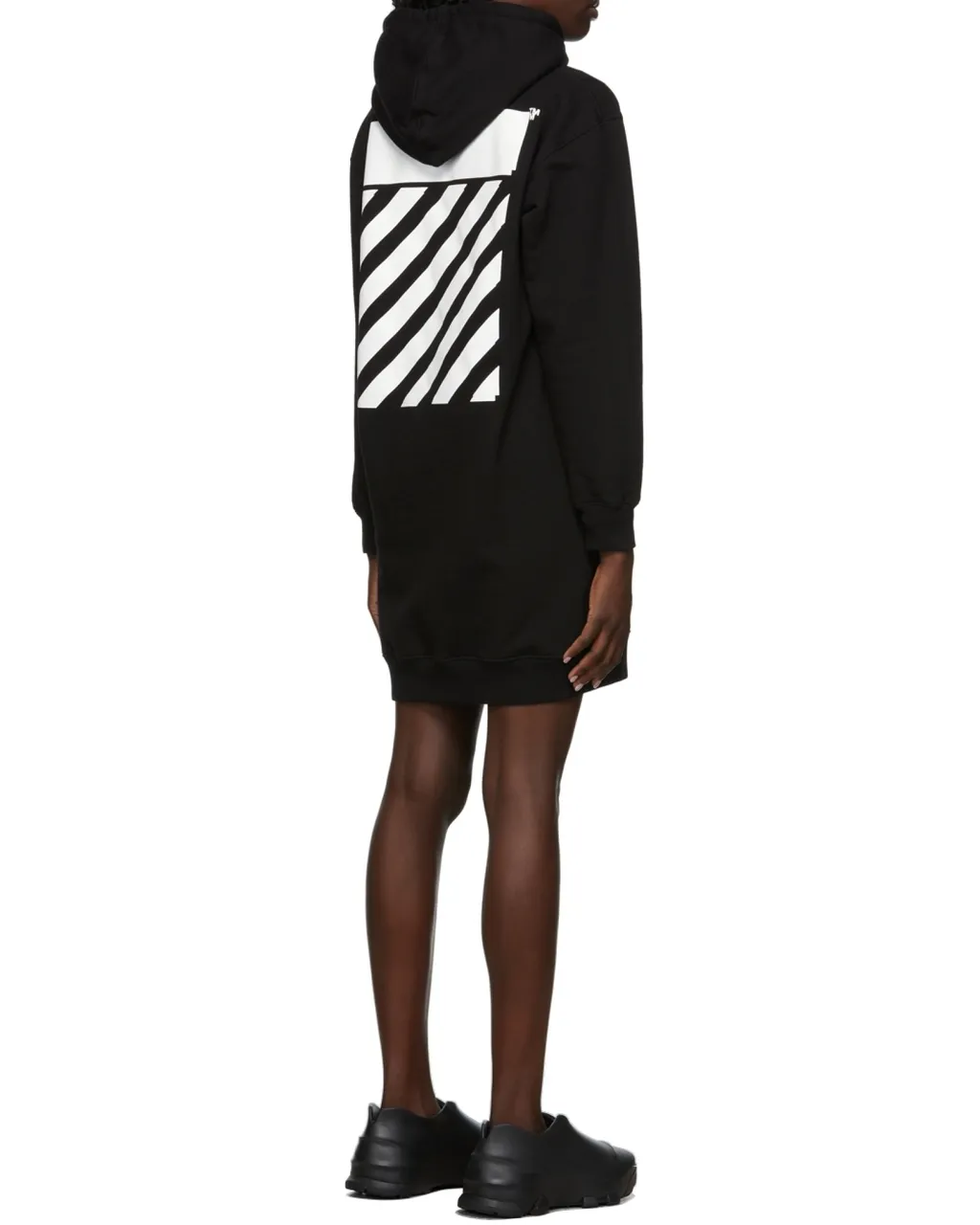 Diag-Stripe Hoodie Dress
