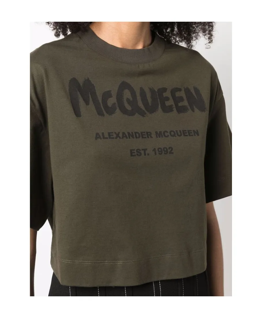 Grafitti-Logo Cropped T-Shirt