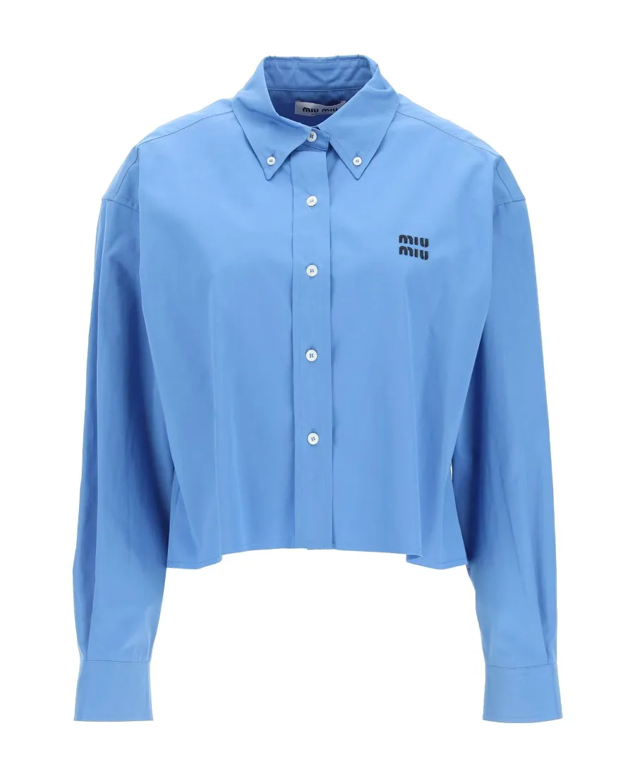 Miu Miu Logo-Embroidered Buttoned Shirt