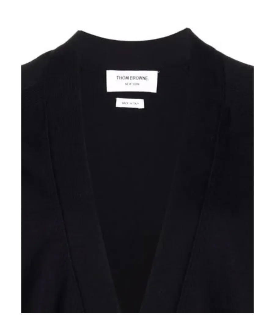 Thom Browne 4-Bar Long Sleeved Knit Cardigan