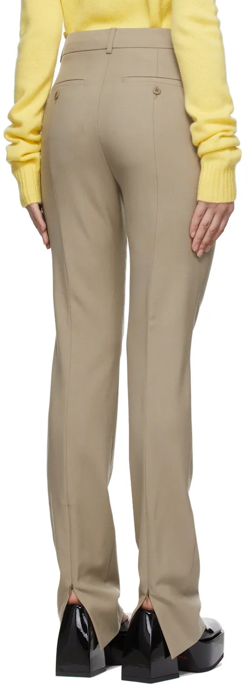 Mid-Waist Straight Casual Pants