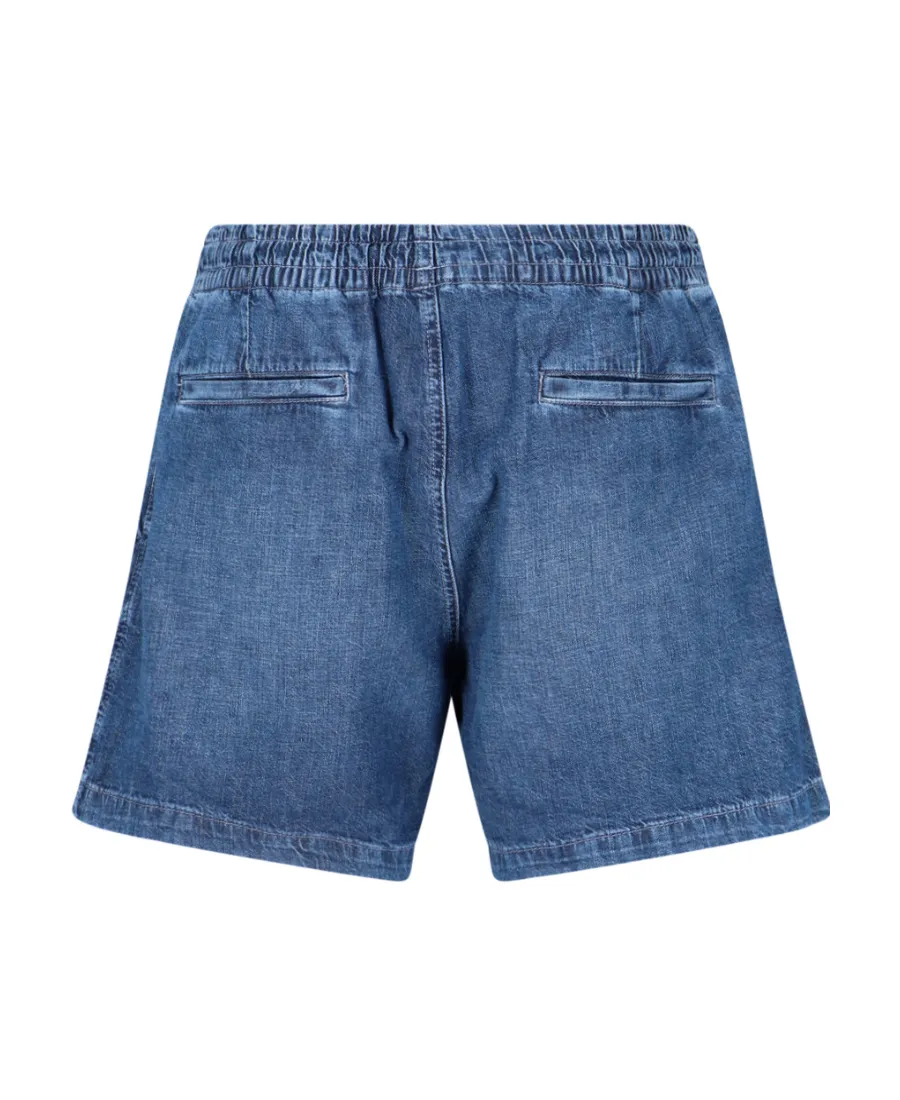 Polo Ralph Lauren Logo Embroidered Drawstring Denim Shorts