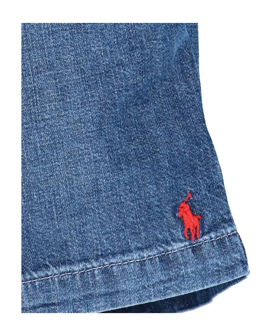 Polo Ralph Lauren Logo Embroidered Drawstring Denim Shorts