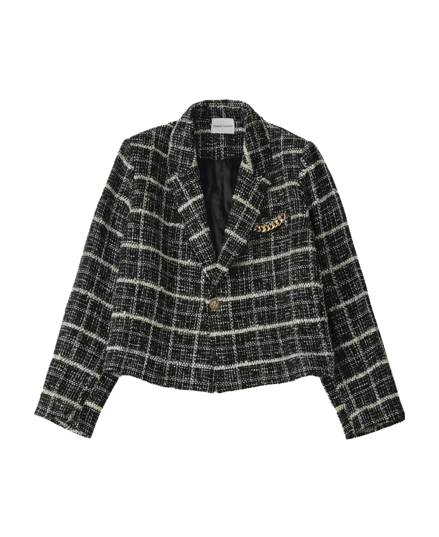 Checked Lapel Blazer