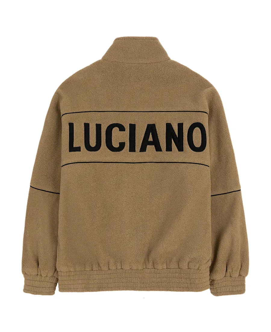 Stand-Collar Logo Casual Jacket