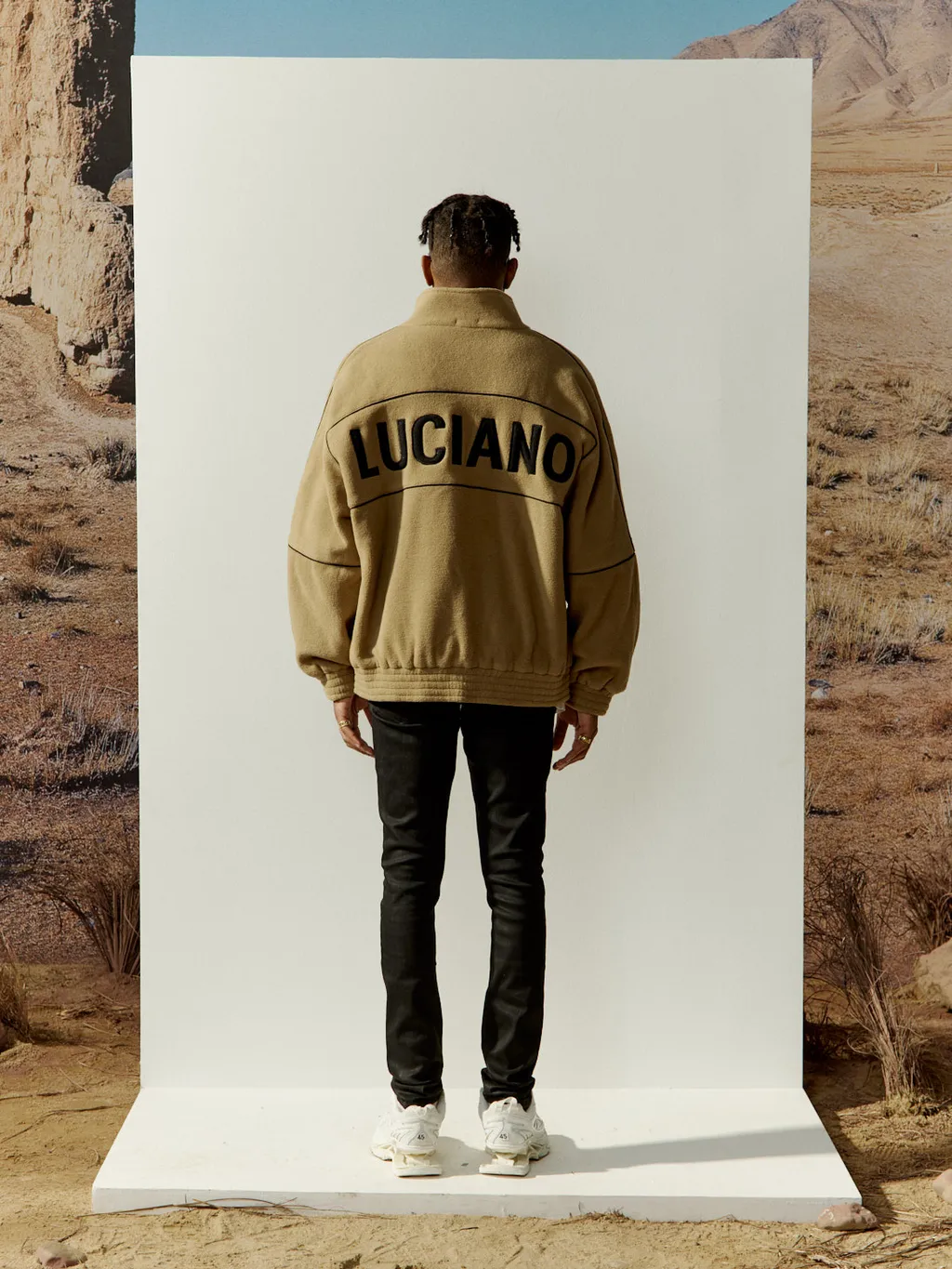 Stand-Collar Logo Casual Jacket