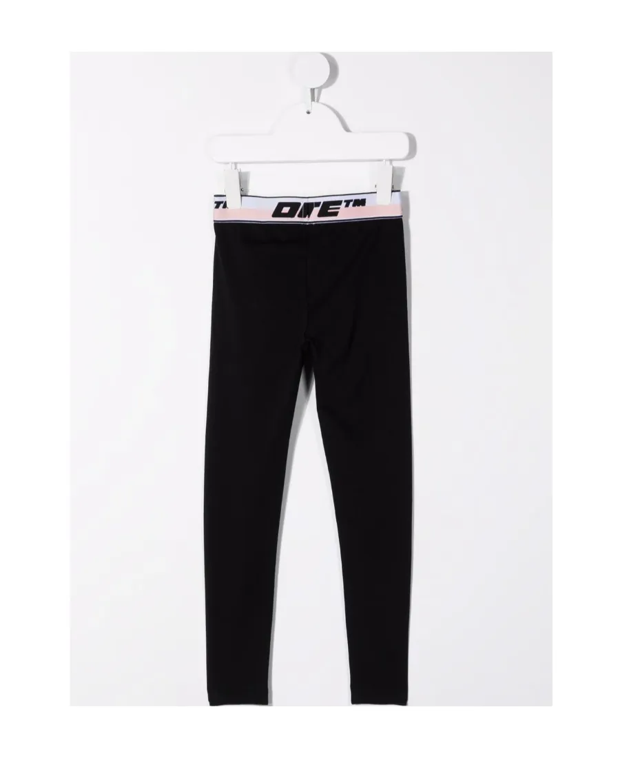 Off-White Kids Logo Waistband High Waist Leggings