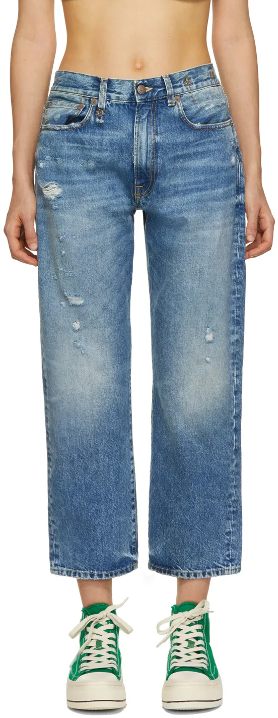 Logo Straight Ankle Jeans