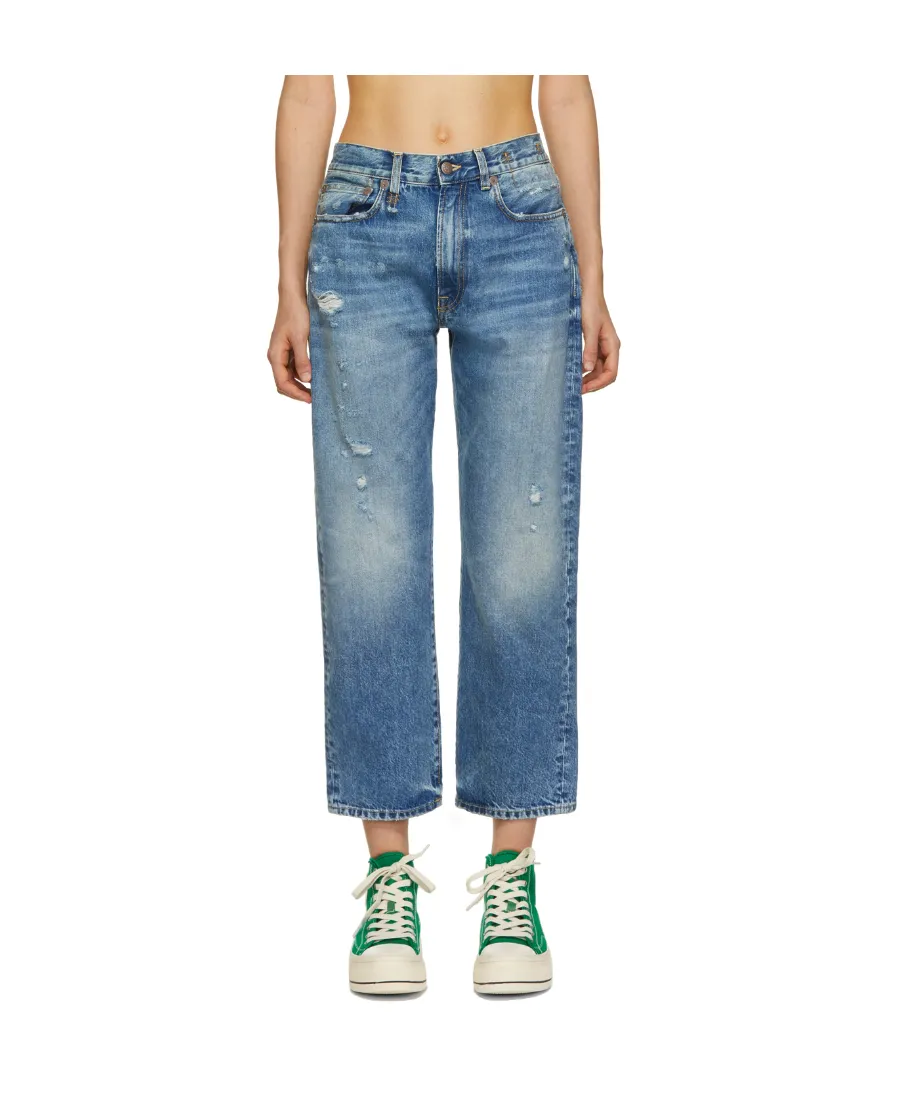 Logo Straight Ankle Jeans