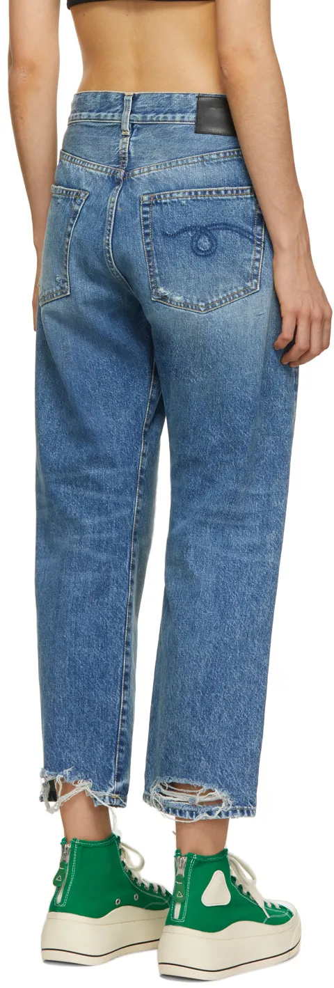 Logo Straight Ankle Jeans