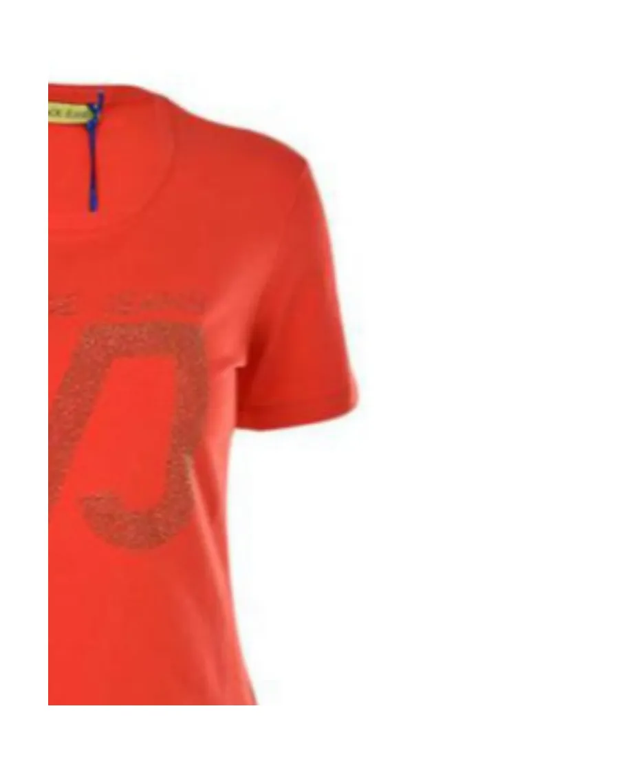 Letter Hot Drilling Elastic T-Shirt
