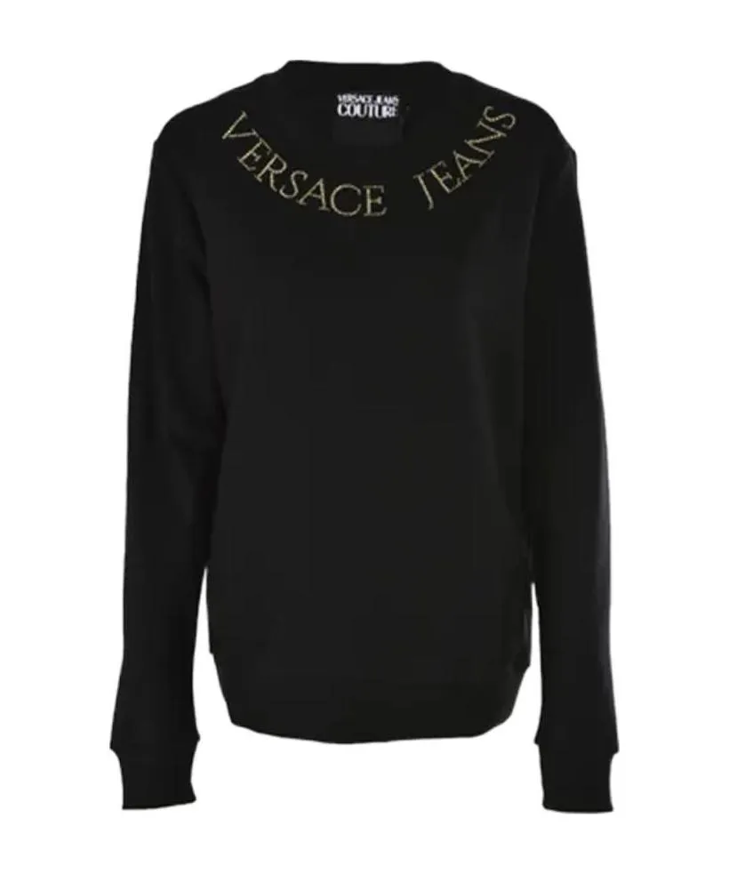 Black Printed Logo Sweater