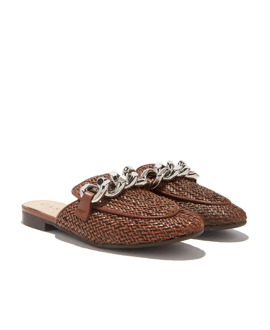 Chain-Detail Slip-On Mules