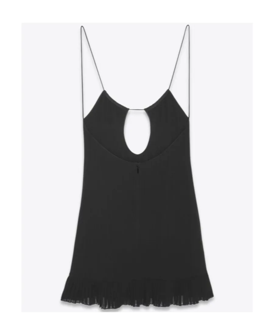 Saint Laurent Crepe Short Backless Dress