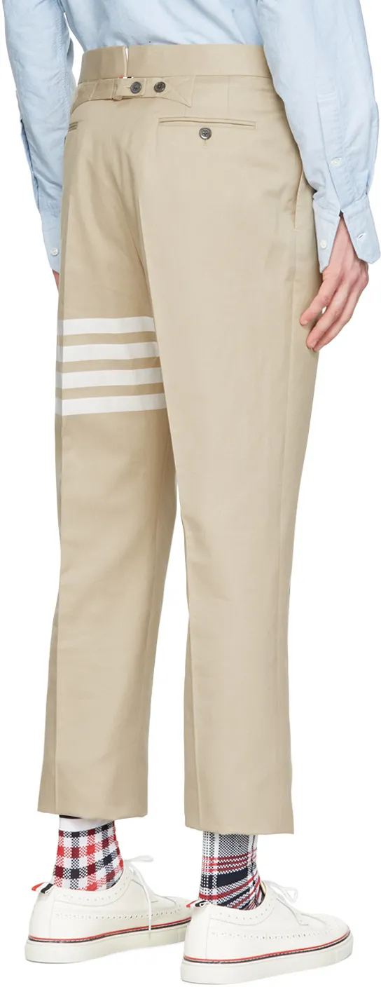 Stripe-Print Cotton Straight-Leg Trousers