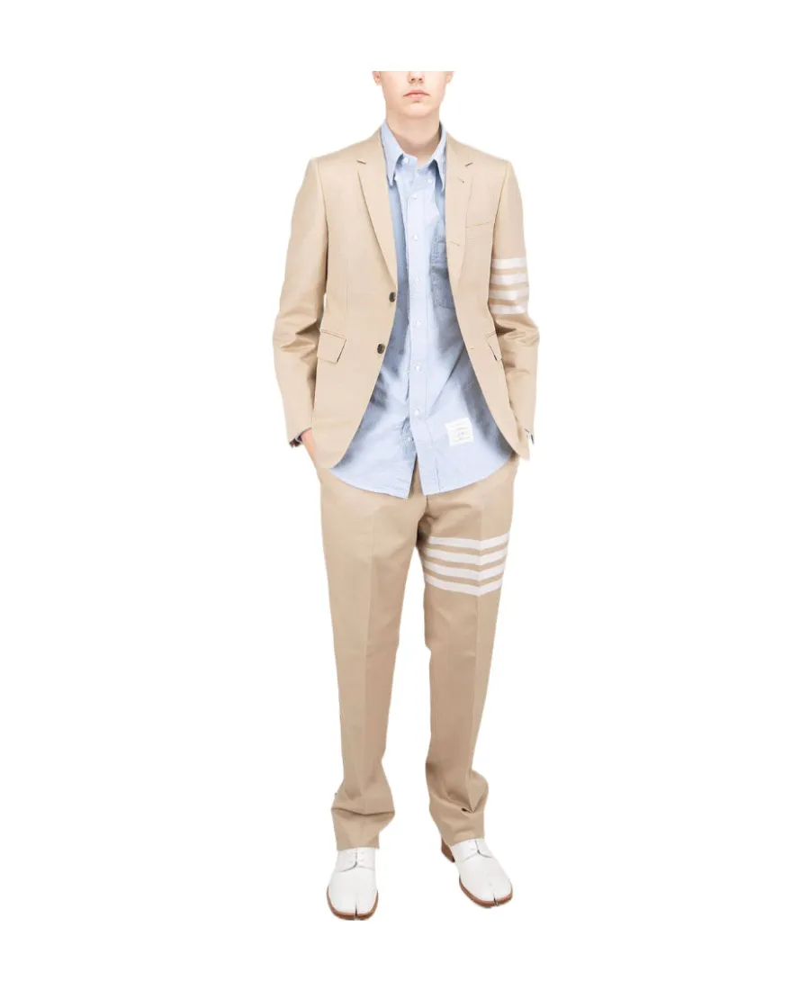 Stripe-Print Cotton Straight-Leg Trousers