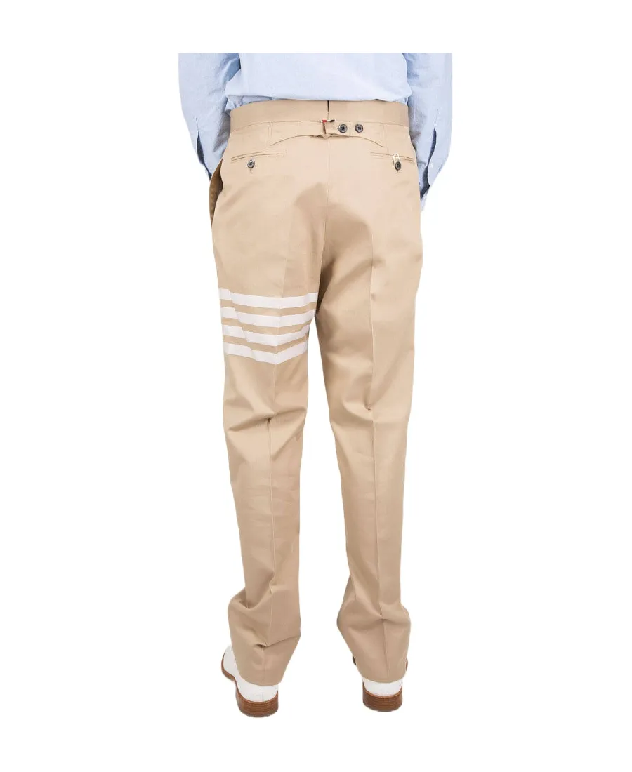Stripe-Print Cotton Straight-Leg Trousers