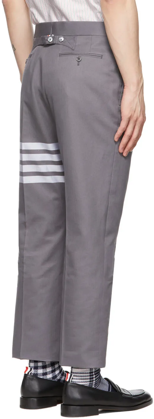Thom Browne 4-Bar Turn-Up Hem Tailored Trousers