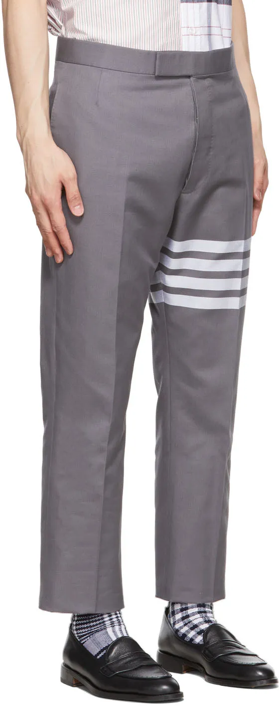 Thom Browne 4-Bar Turn-Up Hem Tailored Trousers