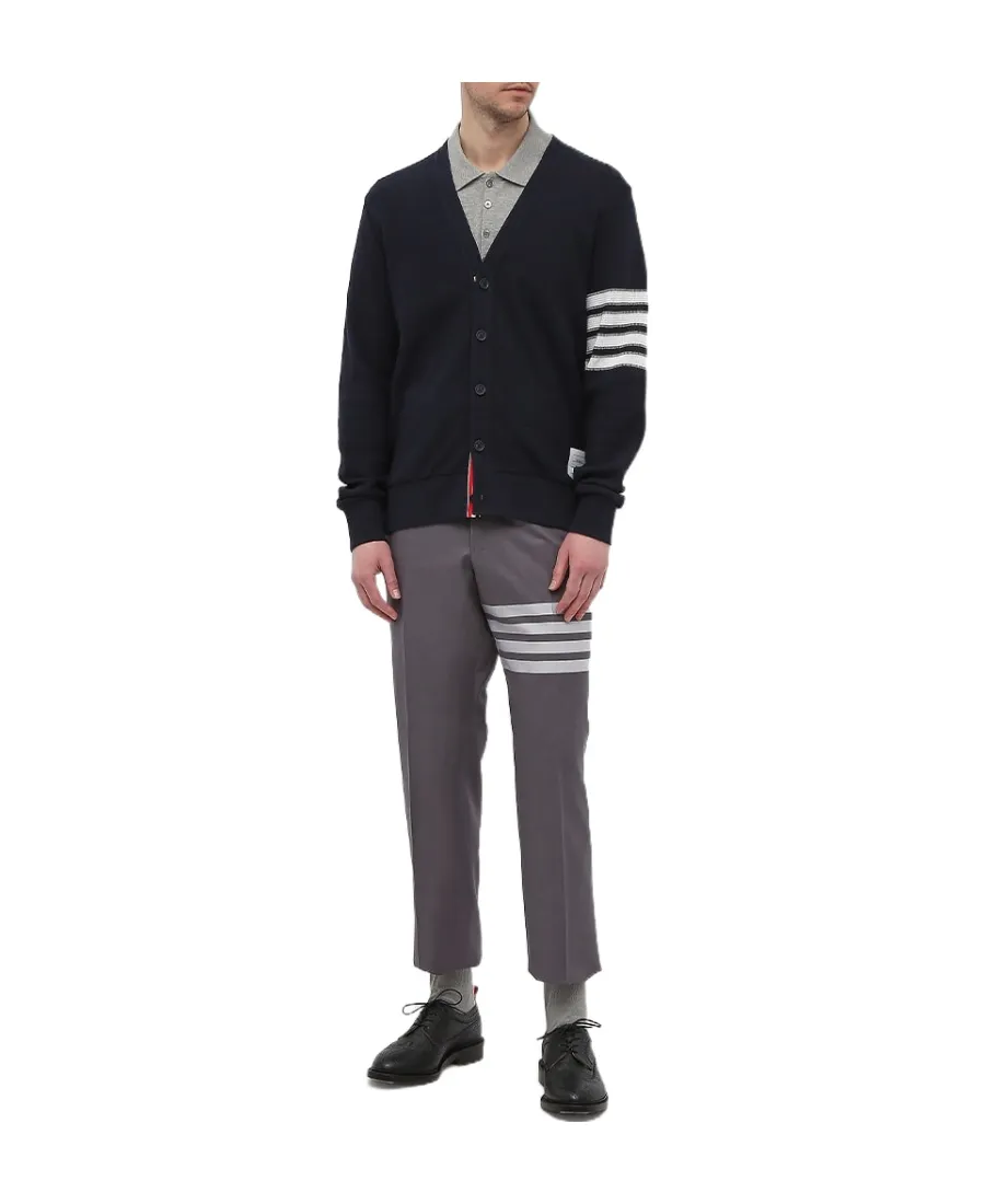 Thom Browne 4-Bar Turn-Up Hem Tailored Trousers