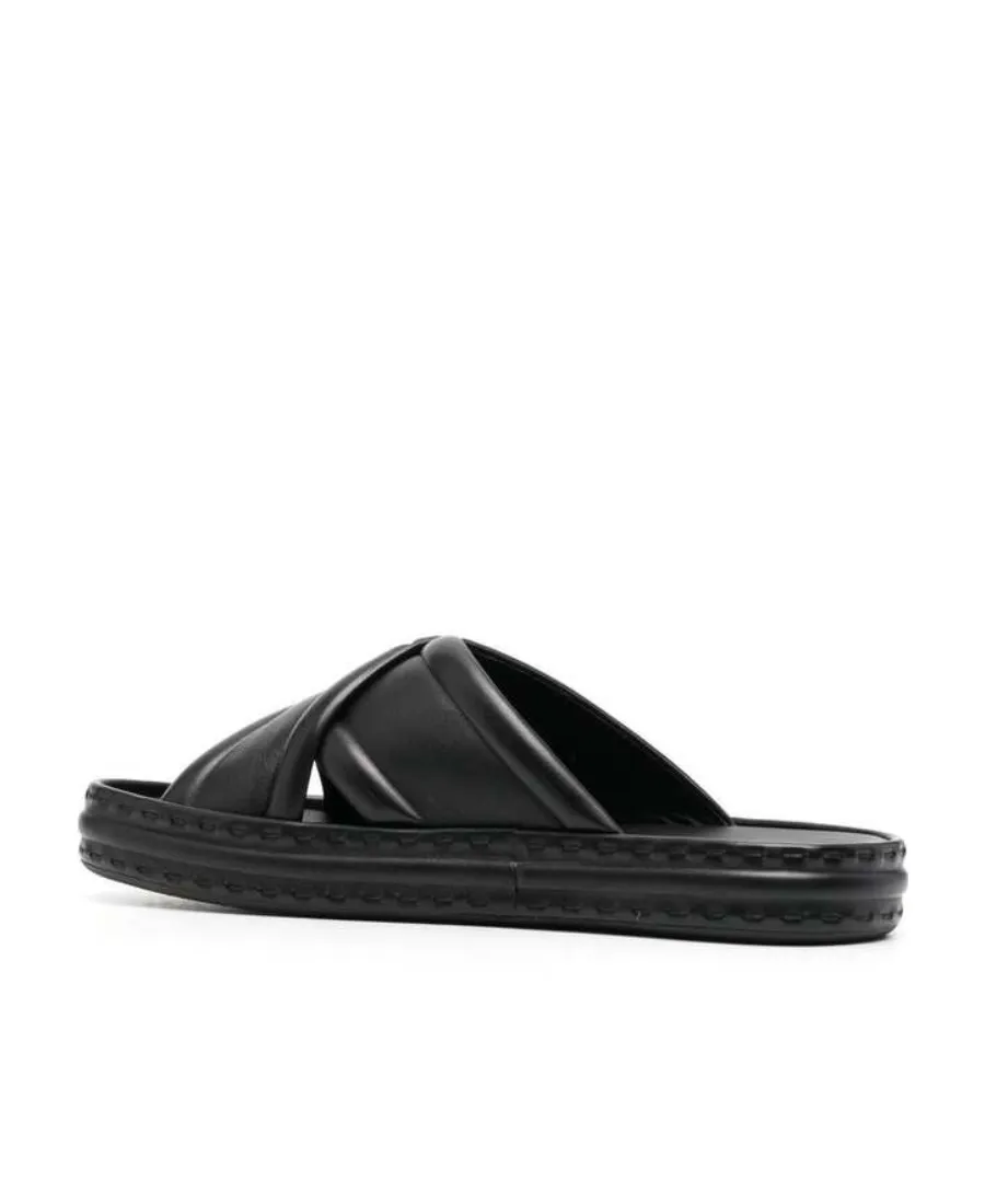Fendi Logo Embossed Slip-On Sandals