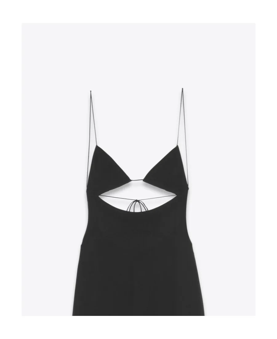 Saint Laurent Cut-Out Detailed Open Back Dress