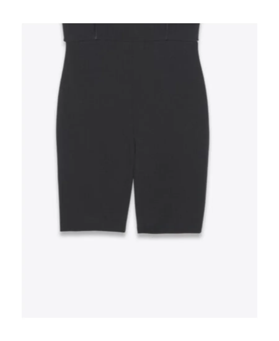 Saint Laurent Halterneck Cut-Out Off-Shoulder Playsuit