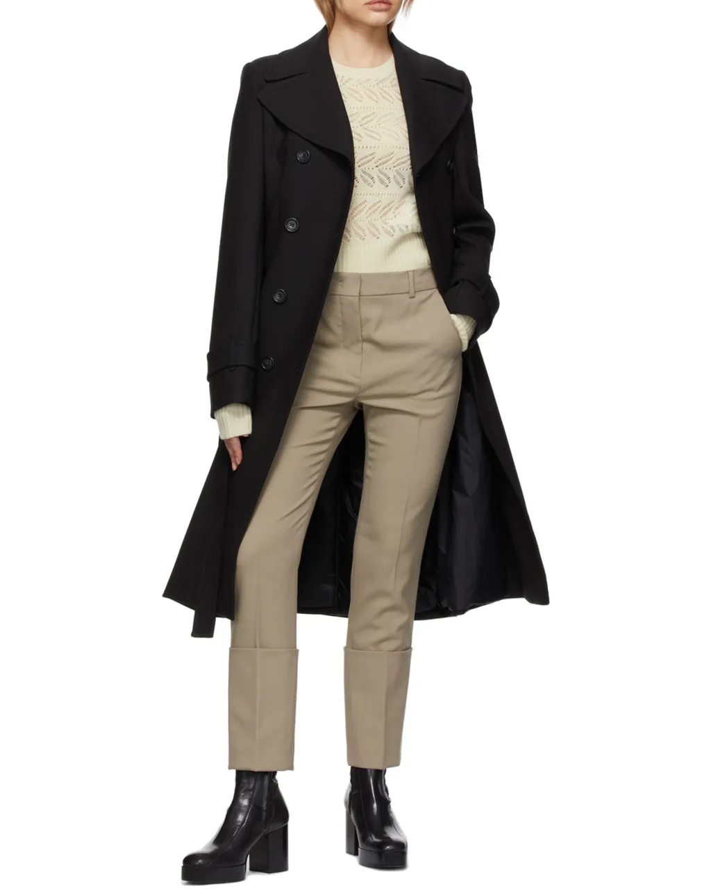 Logo High-Waisted Straight Trousers