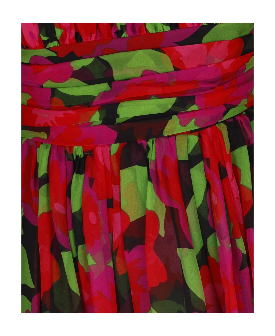 Saint Laurent Floral Printed Long-Sleeved Dress