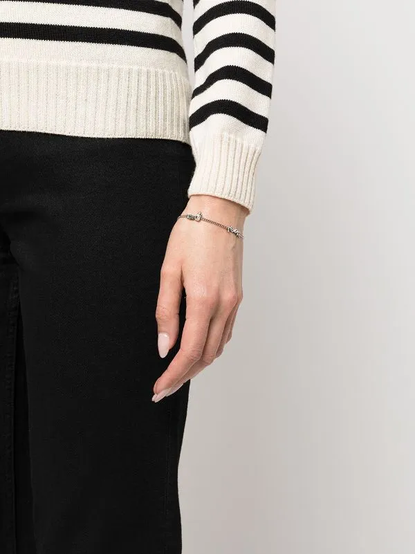 Saint Laurent Cassandre Charm Logo Plaque Bracelet